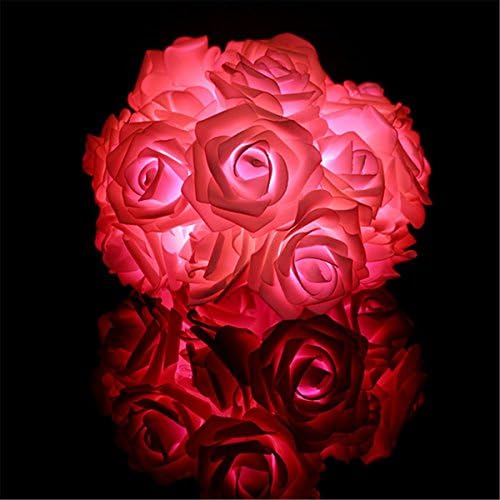 Guoli 20 LED Battery Operated Rose Fairy String Lights for Room Home Garden Christmas Party Decoration