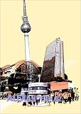 Poster / Kunstdruck Berlin Alexanderplatz (retro gelb) in der Gr&ouml;&szlig;e (BxH): 30 x 40 cm von JASMIN!