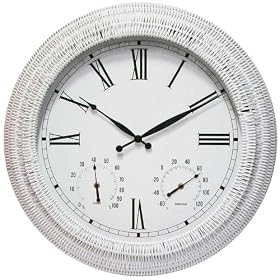 Boca Ratton White Indoor-Outdoor Wall Clock