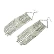Silvertone Seed Bead Tassel Dangle Earrings Fashion Jewelry