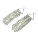 Silvertone Seed Bead Tassel Dangle Earrings Fashion Jewelry