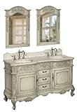 Belle Foret BF80044R Double Basin Bathroom Vanity, Antique Parchment