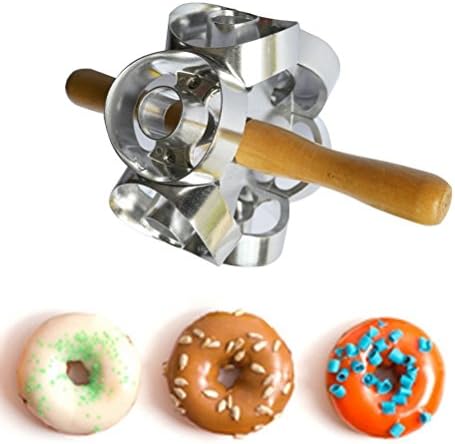 CCloud Heavy Duty Metal Donut Mold Doughnut Maker Tool Rolling Donut Cutter Mold Fondant Cake Bread Desserts Bakery Mould for DIY Home Baking