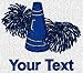 Personalized custom embroidered cheerleading megaphone & pom poms on ladies t-shirt