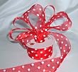 Organza Polka Dot Ribbon - 1 1/2"- Red/White Dots - 25 Yards (75 Ft)