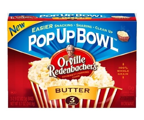 Orville Redenbacher's Pop-Up Bowl Butter Microwave Popcorn, 3-Count (Pack of 4)