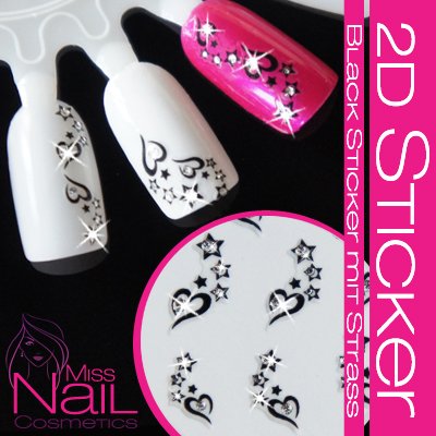 Black Sticker mit Strass - Herz / Herzen Preisvergleich