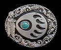 Bear Paw-Diamond cut Belt Buckle