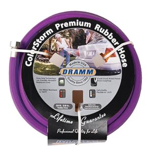Dramm 17006 ColorStorm Premium Rubber Garden Hose 50-Foot by 5 8-Inch Diameter, Berry by 