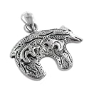 Western Native American Indian Zuni Bear Fetish with Carved Details Sterling Silver Pendant