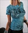 Sinful Clothing - Women's Kari Barba S/S Tee in Teal S740 - Sinful
