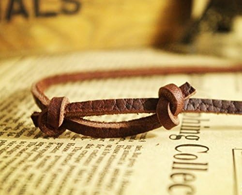 Antiqued Finish Arrow Cross Rings Multi Pendants with Leather Chain Necklace