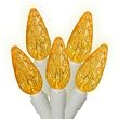 Set of 50 Commercial Grade Yellow LED C6 Christmas Lights - White Wire