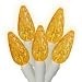 Set of 50 Commercial Grade Yellow LED C6 Christmas Lights - White Wire
