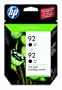 HP 92 Black Ink Cartridge in Retail Packaging, Twin Pack (C9512FN140)