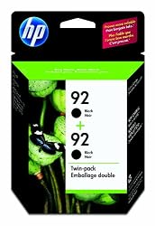 HP 92 Black Ink Cartridge in Retail Packaging, Twin Pack (C9512FN140)