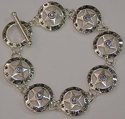 Texas Star Bracelet with Blue Rhinestones