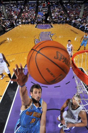 New Orleans Hornets v Sacramento Kings: Marci Belinelli Photographic Poster Print by Rocky Widner, 24x36