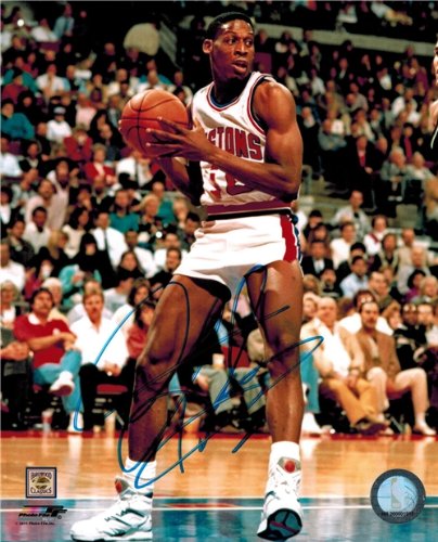 Dennis Rodman Autographed/Hand Signed Pistons Action 8x10 Photo