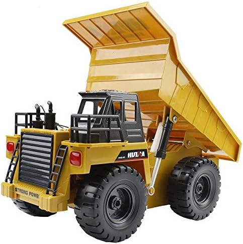 2.4G RC Truck Alloy 6 Channel Remote Control Mine Dump Truck 4 Wheel Realistic Machine Durable Multi-function Gift for Kids