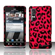 Hot Pink Leopard Skin Premium Design Motorola Droid 3 Rubber Touch Hard Cover Case + Bonus 5.5