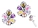 Multi-Colored Cubic Zirconia Gemstone Flower Clip title=