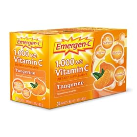 Emergen-C Vitamin C Fizzy Drink Mix, 1000 mg, Tangerine, 0.3 Ounce Packets