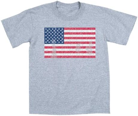American Flag Distressed - Toddler Shirt - ATHLETIC HEATHER - 3T