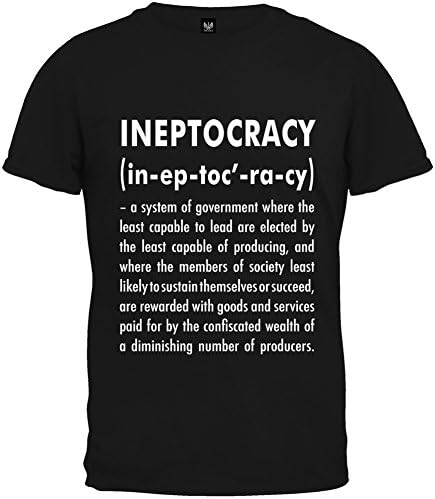 Ineptocracy Definition Black T-Shirt - 2X-Large