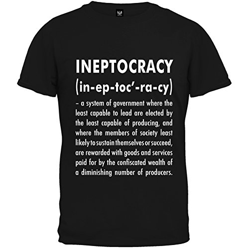Ineptocracy Definition Black T-Shirt - 2X-Large