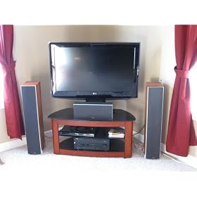Walker Edison Regal 4-in-1 TV Stand w. Mount - Wood
