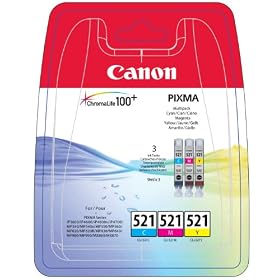 Canon - CLI 521 - Color Multipack - Cartouche d'encre d'origine - Jaune, Cyan, magenta