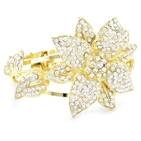 Clara Kasavina Swarovski Crystal Lilia Hinged Cuff
