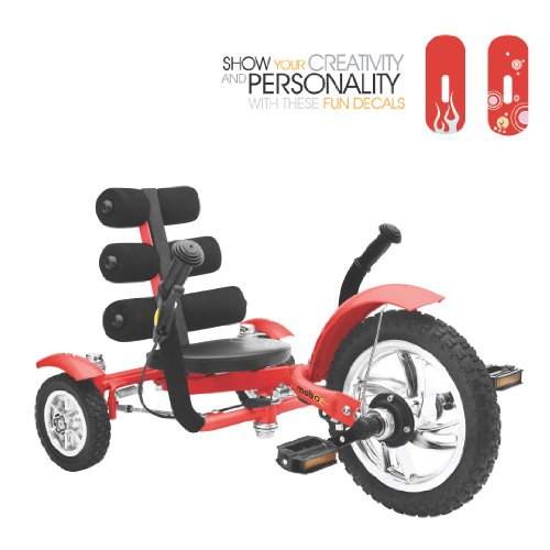 Mobo Mini Luxury Three Wheeled Cruiser, Red, 12-Inch On Sale