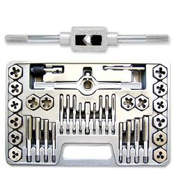 Professional-Grade 40-Piece High-Strength Steel Alloy Tap & Die Hexagon Set - Metric - M3 to M12