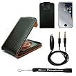 Protective Durable Stylish Synthetic Leather Case for Apple iPod Touch 4G 4th Generation (Fits perfect with all iPod Touch 4 Models) + Includes a High Quality and Durable Mirror Screen Protector + Includes a 3ft AUX (Auxiliary) Connector Cable with MIC and Mute Button