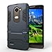 Moment Dextrad [Shockproof][Stand Feature] Dual Layer Armor Defender Shock Absorption Protective Cover for LG Leon/LG Tribute 2 (NOT Fit LG Tribute) (Blue-Black)