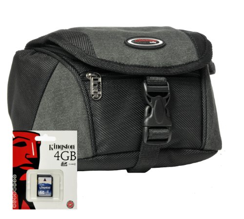 Fototasche, Kameratasche als Hüfttasche, Typ Adventure MINI WAIST, Set mit 4 GB SDHC Karte, ideal für Wander und Fahrradtouren, für Panasonic Kameras