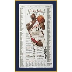 Cleveland Cavaliers - 10414 - LeBron James Leading Scorer - Plaque Mounted &amp; Laminated Newspaper