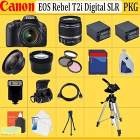 Canon EOS Rebel T2i SLR Digital Camera Kit with Canon 18-55mm IS Lens + HUGE ACCESSORIES... by 