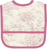 Mullins Square Pink Toile Laminated Bib