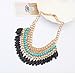 DDU(TM) 1Pc Blue- 2 Layer Tassels Charm Bohemia Vintage Style Mixed Color Necklace