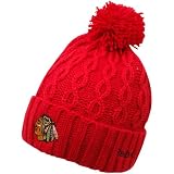 Reebok Chicago Blackhawks Womens' Knit Hat With Pom One Size Fits All