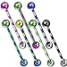 Titanium Anodized Duo-Tone Striped Industrial Barbell 14G 1 & 1/2