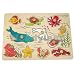 PUZZLE m. GRIFFE STECKPUZZLE 10 tlg TIERE MEER HOLZ NEU