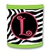 Koozie Pink Zebra Monogram L