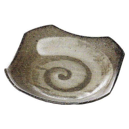 和皿　唐津うず刷毛　角切浅鉢