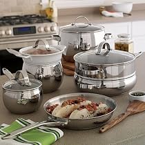 Waterless Cooking is a breeze with this Food Network stainless steel Waterless cookware set.