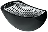 Alessi AARU01 B Parmenide, Reibe mit Käsedose aus thermoplastischem Harz, schwarz und Edelstahl glänzend poliert
