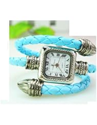 New Elegent Leather Strap fashion ladys womens bracelet watches wrist bangle watch WP@TLJ153755L
